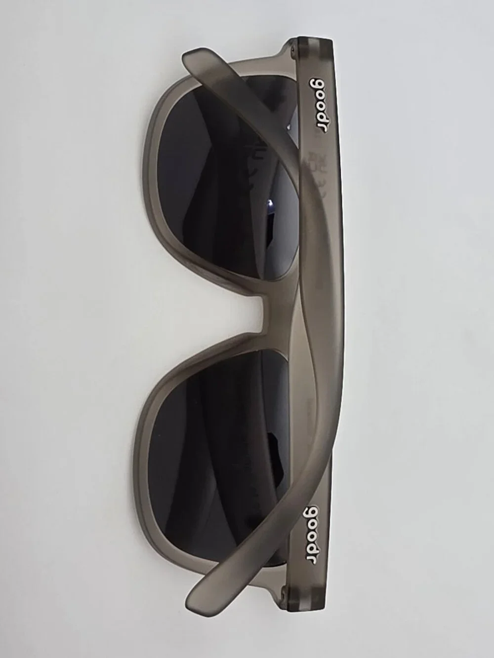 Goodr OG Going To Valhalla Crystal Grey Frame Polarized Chrome Lens Sunglasses